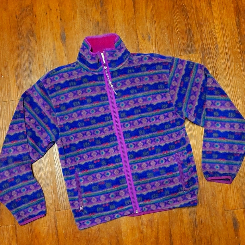 Vintage LL Bean Full Zip Purple Blue
